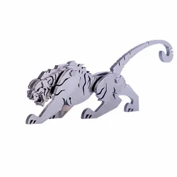3d metal chinês tigre do zodíaco modelo kits diy destacável aço inoxidável warcraft artesanato jigsaw brinquedos presentes para crianças