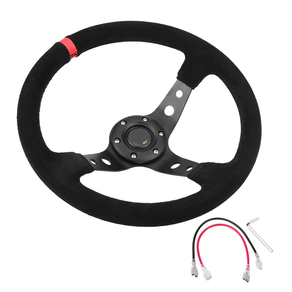 

New Steering Wheel Universal Steering Wheel35cm/14inch 6-Bolts Auto Car Racing Steering Wheels With Horn Dropshipping