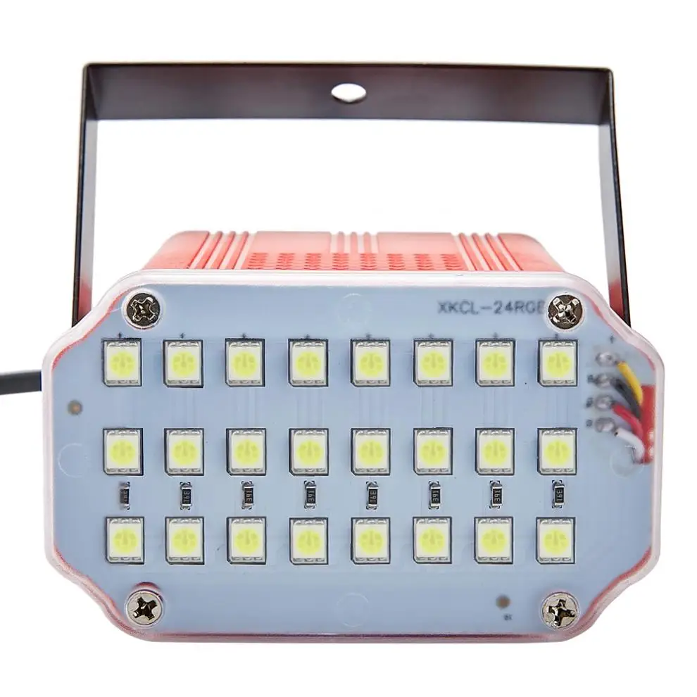 24 LED 6W Stage Effect Light Flashing Colorful Light Remote Sound Activated Disco Lights for Festival Parties/Wedding/Christmas