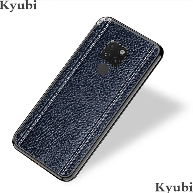 Чехол из натуральной кожи с текстурой личи для huawei mate 20 P20 Pro mate 20X, металлический каркас, чехол для huawei mate 20 P20 ETUI - Цвет: Case 4