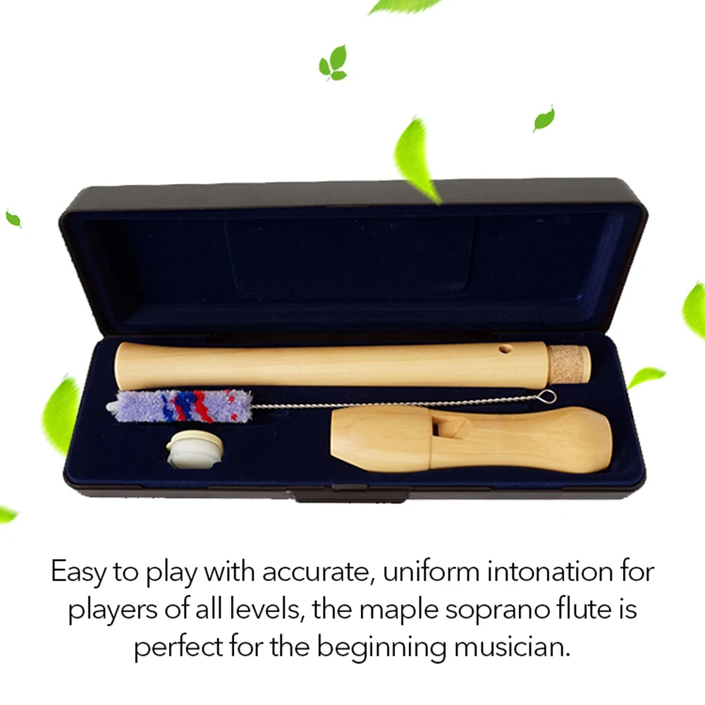 8 Holes Wooden Soprano Flute Woodwind Musical Instruments for Flutes Student Performance for Beginners