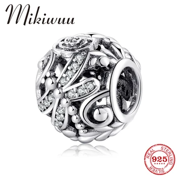 

925 Sterling Silver Crystal zircon Dragonfly with Bloom daisy flowers fine bead fit Original Pandora Bracelet diy Jewelry Making