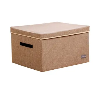 

Dormitory Foldable Clothes World Cover Open And Close Storage Box Household Cotton And Linen Miscellaneous Finishing Box