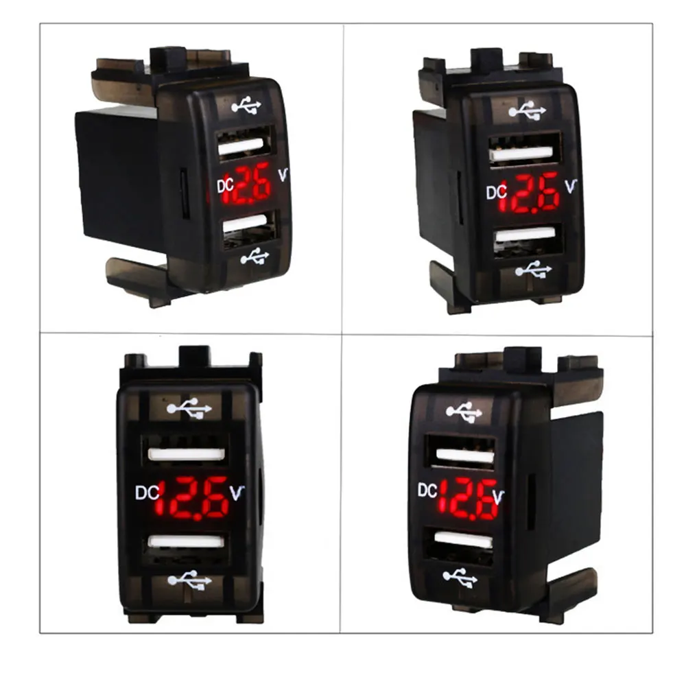 Interface Car Charger Car Adapter Pratical Car Charger Report Voltmeter DC5V Black Swivel