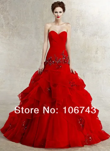 Vestidos de novia, новинка, бальное платье, бисероплетение, аппликация, органза, оборки, красное свадебное платье, на заказ, платья для матери невесты