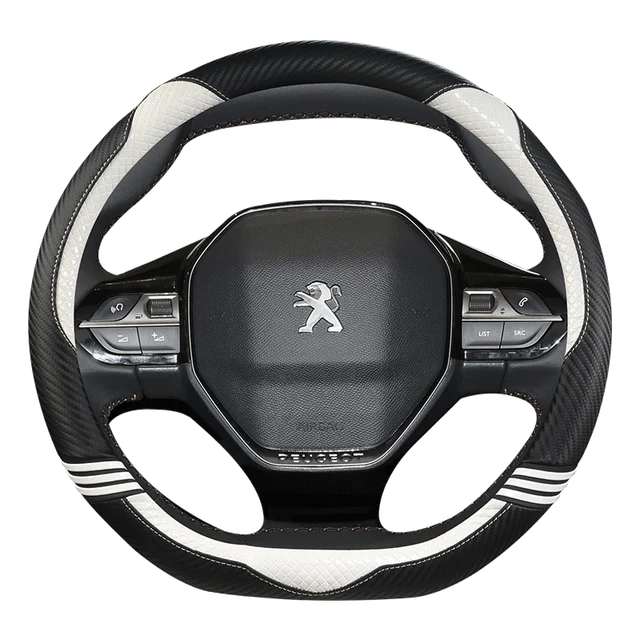 Funda bonita para volante de Coche, accesorio de fibra de carbono y cuero  PU para interior de Coche, para Peugeot 308, 2021, 2022 - AliExpress
