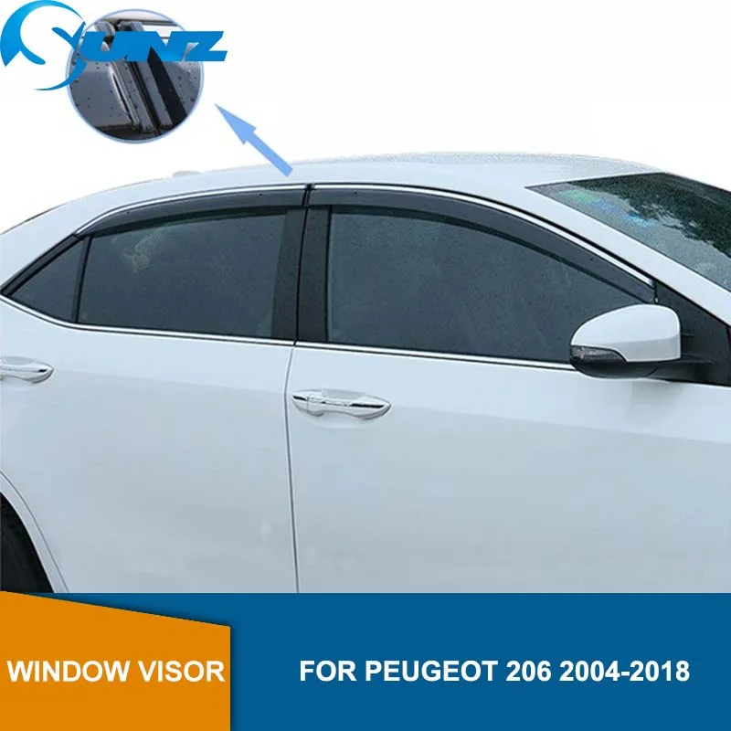 

Smoke side window deflectors For PEUGEOT 206 2004 2005 2006 2007 2008 2009 2010 2011 2012 2013 2014 2015 2016 2017 2018 SUNZ