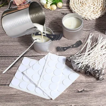 

Candle Making Kit, DIY Candle Crafting Tool, 1 Candle Making Pouring Pot, 50 Candle Wicks, 50 Candle Wick Stickers and 2 3 Hole
