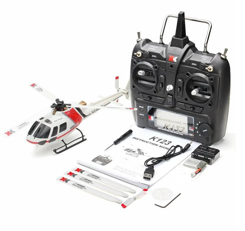 RCtown XK K123 6CH бесщеточный AS350 весы 3D6G Системы Non-aileron RC вертолет игрушки RTF для детей