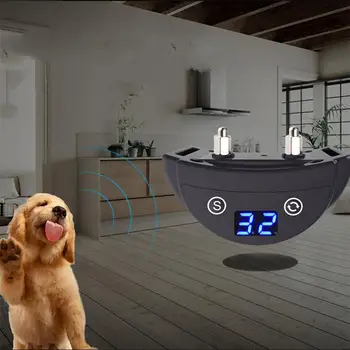 

LED Training Collar Anti-Bark Device Rechargeable Barking Stopper Waterproof Electronic Collar For Pet Dog Black