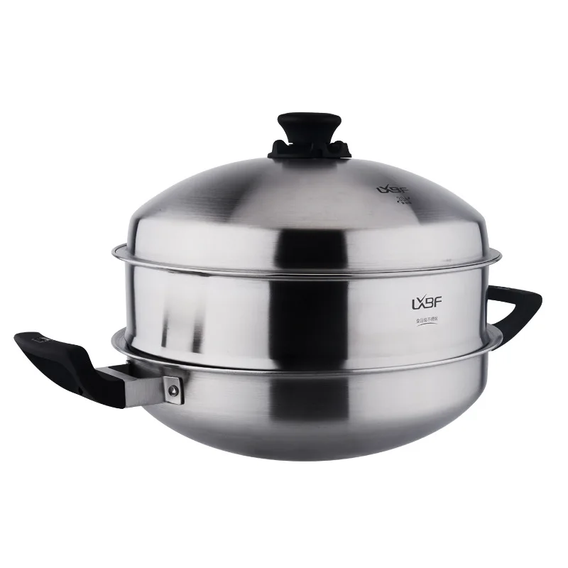 Lxbf/lxbf(Private) Stainless Steel Pot Set 34 Three-layer Steel Wok Set LXBFA619