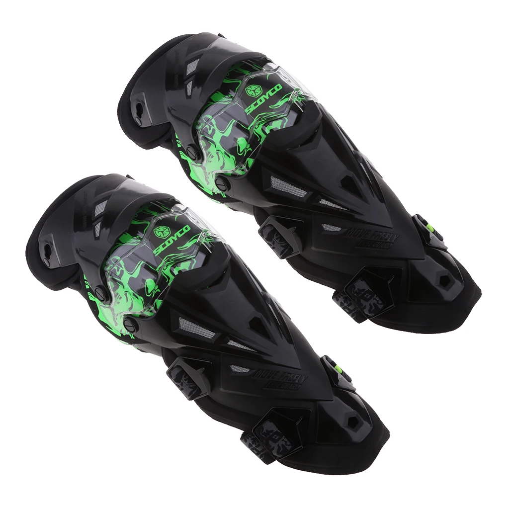 Windproof Knee Shin Armor Protective Guard for Motorcycle Motocross Green