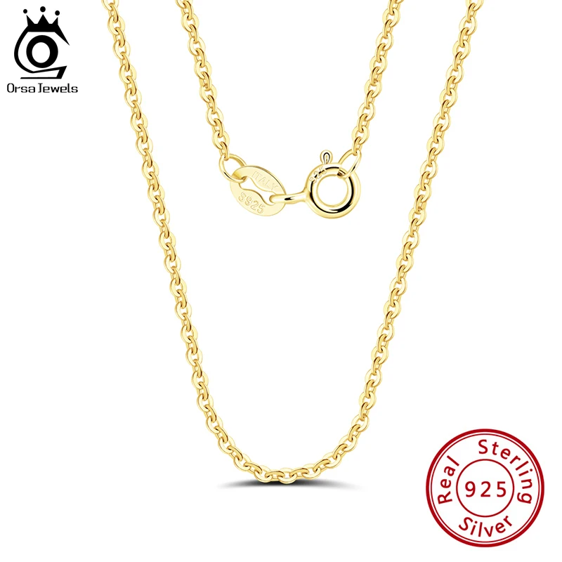 Italian 925 Sterling Silver 1.0mm Cable Chain Necklace Silver Neck Chain Men Women O-chain Cross Basic SC06 | silver necklace