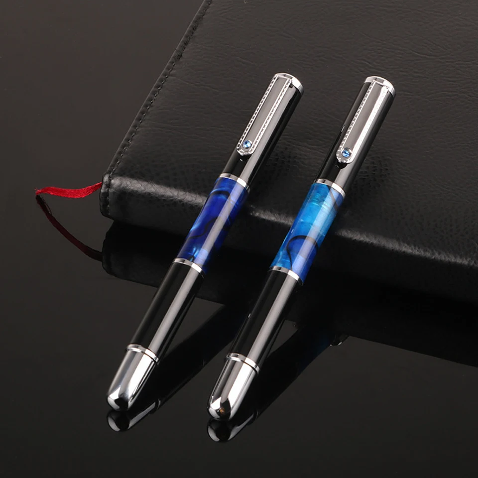 Metal Plus Acrylic Business Pen 0.5mm Black/Blue Ink High Quality Ballpoint Pen For Student Gift Pen Office Stationery Supplies