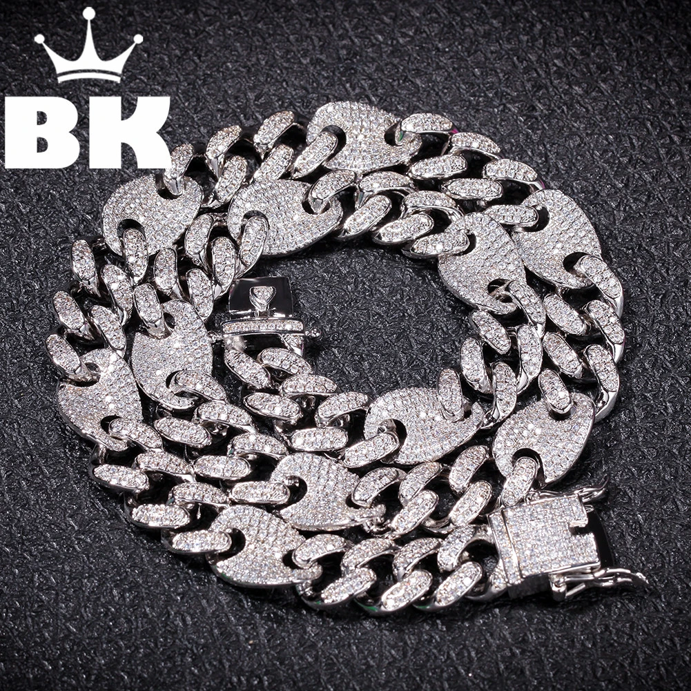 

THE BLING KING Curb Cuban Bracelet with Mix color Top Quality Hiphop Necklace Luxury Full Iced Out CZ Jewelry For Men Women Dro