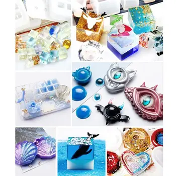 

4Pcs UV Epoxy Resin Fillings Gold Letters Cat Flowers Stickers Resin Mold Decor M2EA