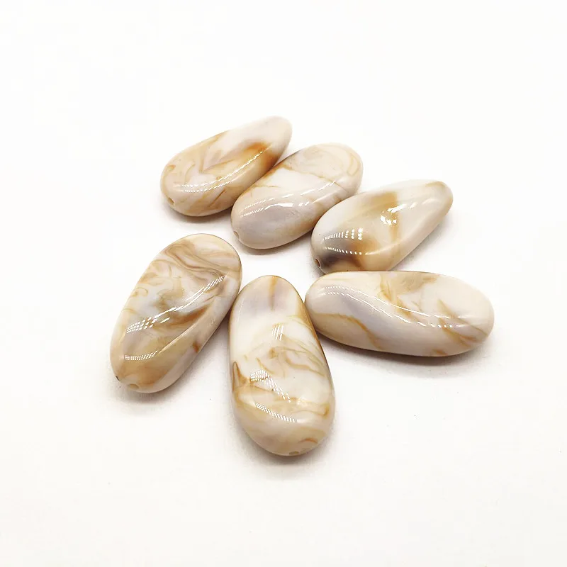 light brown Новое поступление! 44x23 мм 65 шт. Большой Акриловый Мраморный эффект витой овальной формы бусины для изготовления ювелирных изделий ожерелье DIY - Цвет: light brown