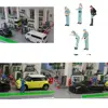 1:64 Scale Hand Painted Miniature Model Figures Gas Station Layout Diorama 6