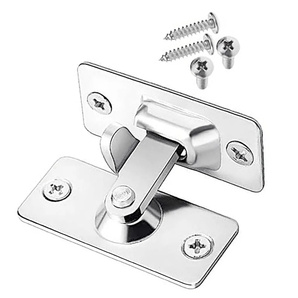 90 Degree Stainless Steel Door Latch Right Angle Sliding Bending Door Lock Latch Screw Locker Hardware Accessories With Screws