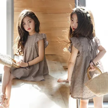 

YourSeason 2020 New Two Layers Embroidery Girls Loose Dress Cotton Toddler Baby Princess Mom And Daughter Summer Breif Dress