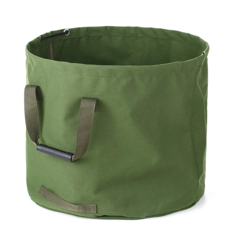 

ELEG-33 Gallon Garden Waste Bags Heavy Duty with Handles,Collapsible Green Leaf Bag with Canvas Fabric (H18 In, D22 In)