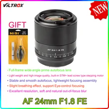Viltrox 24mm f1.8 fe prime lente quadro completo fe sony e montagem para sony moldura completa APS-C câmera a6600 a6500 a6400 a7riv a7riii a9 a7