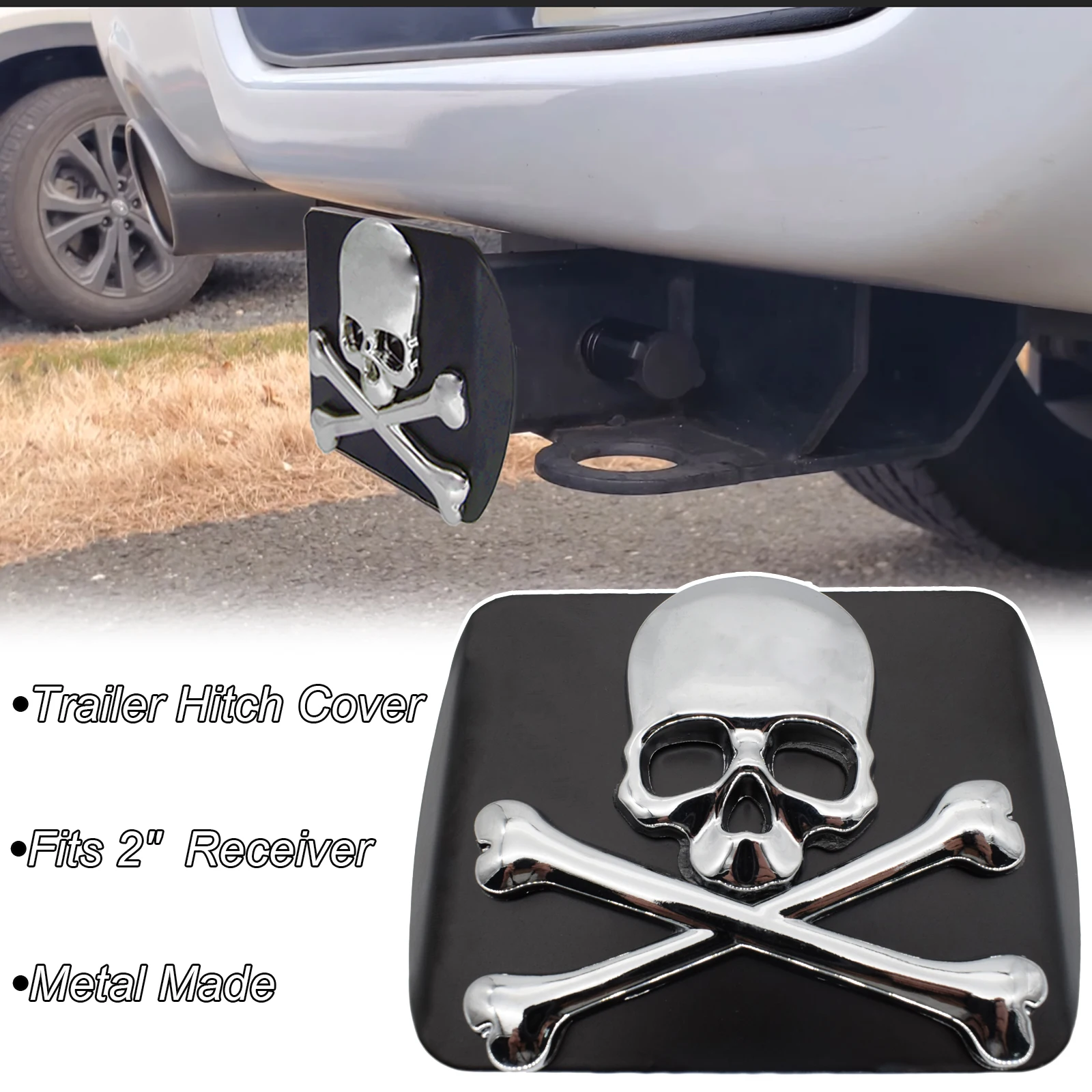 Aluminum 3d Chrome Emblem Trailer Hitch Cover Hitch Tube Plug Cap Fits 2