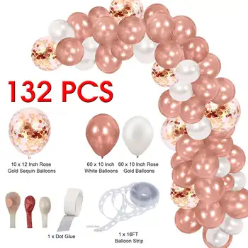 

132 Pcs Latex Balloon Chain Arch Clips Macaroon Balloons Accessories Holder Birthday Party Balloon Arch Kit Wedding Party Decor