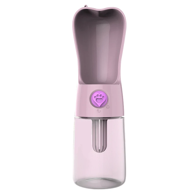 Pink 250 мл бутылка для воды для собак и кошек портативная подача питьевой воды миска для маленьких и больших собак товары для домашних животных чашки для путешествий на открытом воздухе - Цвет: Pink