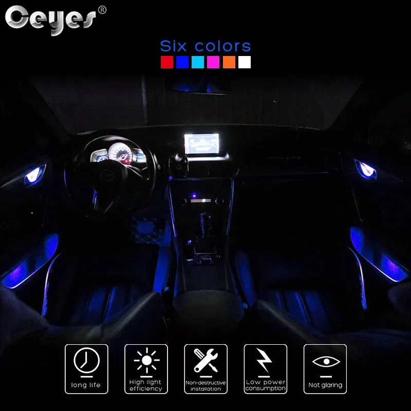 Car Interior Lamp Mini Car Door Bowl Decoration 12V LED Strip for BMW Audi All Car