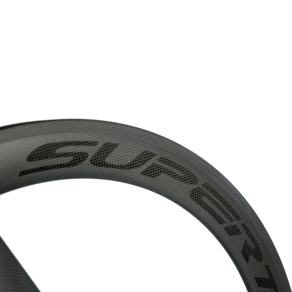 SUPERTEAM 56mm Tri Spoke Wheels Clincher Carbon Wheelset Road Bike 700C Wheels 3 Spoke Wheel