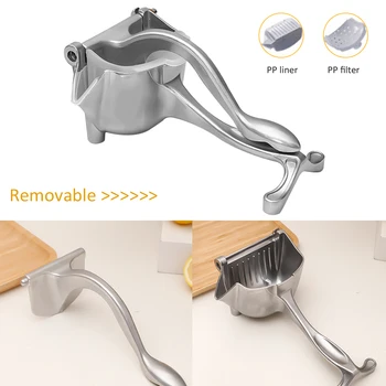 

1Pcs Aluminum Alloy Manual Juicer with PP Fliter Pomegranate Juice Squeezer Pressure Lemon Sugar Cane Juice Kitchen Fruit Tools