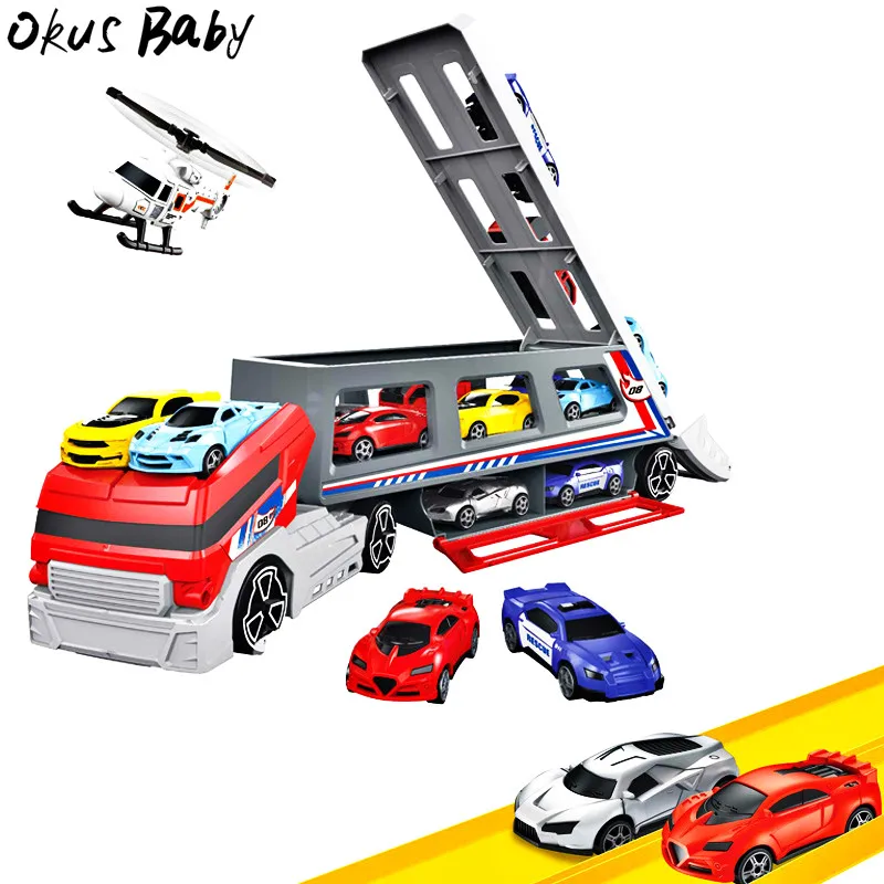 Beste 2019 Big Size Racing Opslag Auto Speelgoed kinderen Truck Racing Vliegtuig Model Speelgoed Voor Kinderen Gift