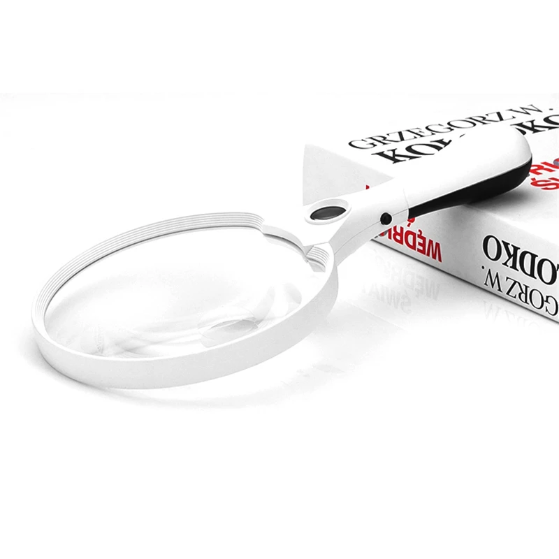 3 Mirrors 3 LEDs Lamp 137 MM/ 5.39 Inch Large Mirror Reading Magnifying Glass Magnifier