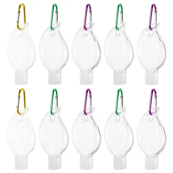 

10Pcs Portable 50ML Hand Sanitizer Bottles with Carabiner Mini Lotion Bottles