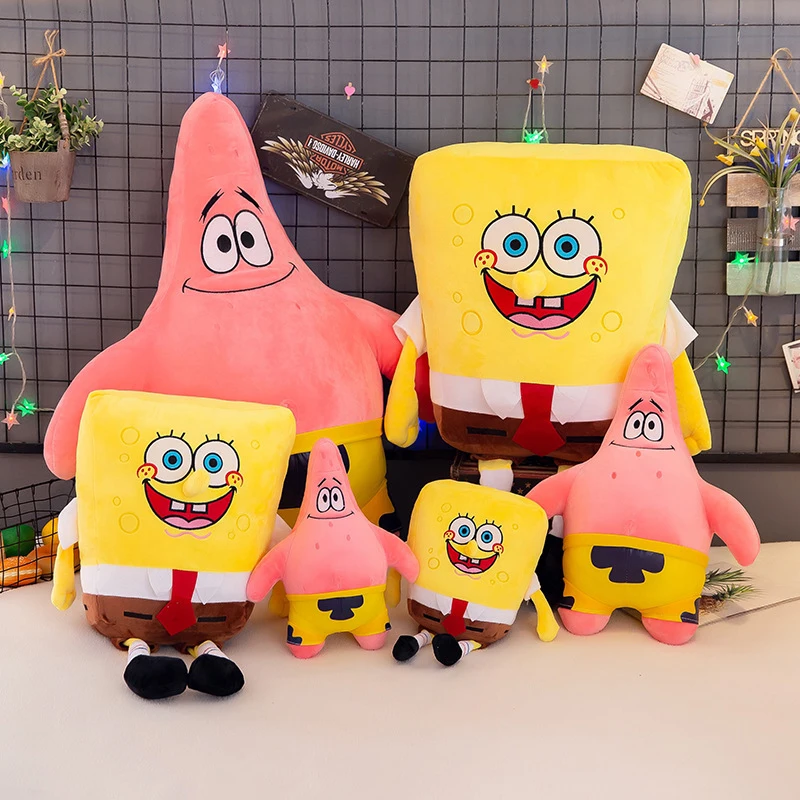 20/55/100cm Kawaii Sponge Patrick Star Stuffed Doll Bob Plush Toys Cartoon Bob Patrick Star Plush Figure Doll Chilren Kids Gift