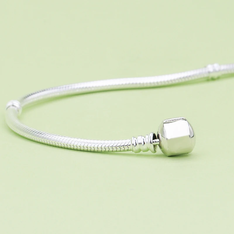 Original 925 Sterling Silver Charm Chain Bracelet Wedding Jewelry Long 16-23cm Snake Bone Bracelets for Women Fine Jewelry