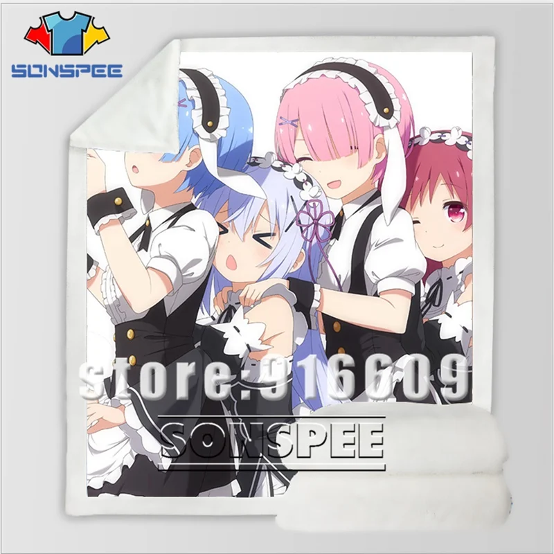 Сексуальный Re: zero двойной горничной Рам Rem Диван Постельные принадлежности офис Harajuku зимнее модное одеяло покрывало детское одеяло для путешествий одеяло для прогулок