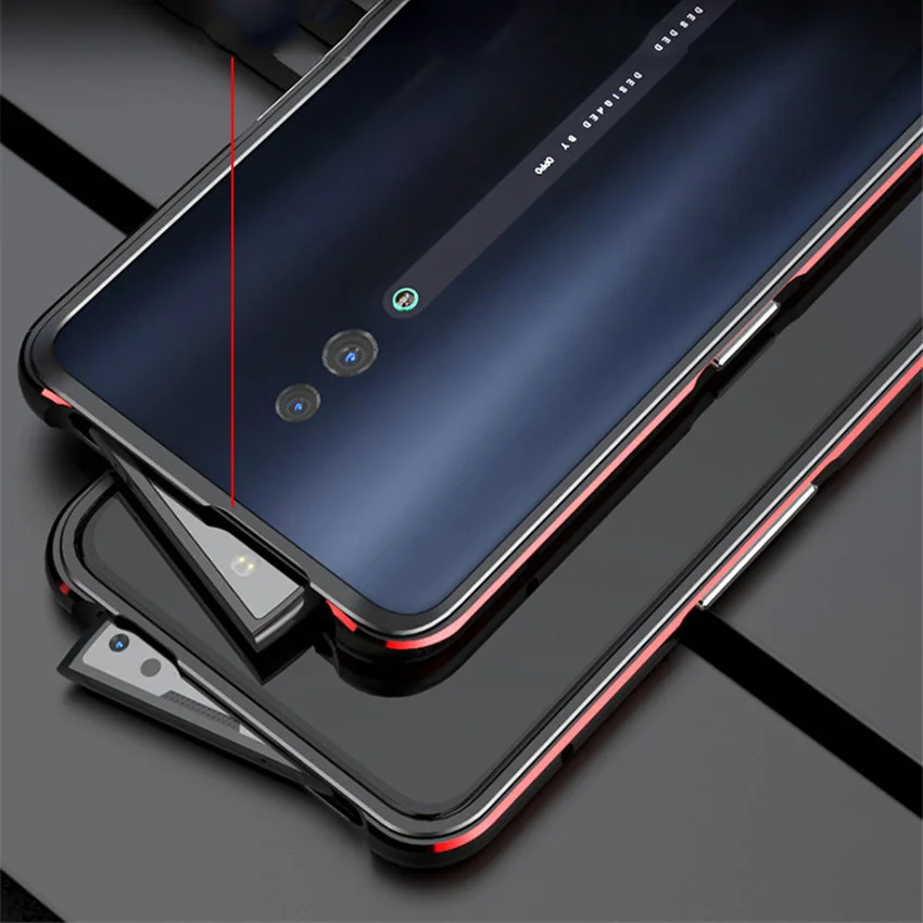 Для OPPO Reno 2 чехол металлический каркас двойной цвет Алюминиевый Бампер Защитный чехол для OPPO Reno 2 Reno2 чехол для телефона