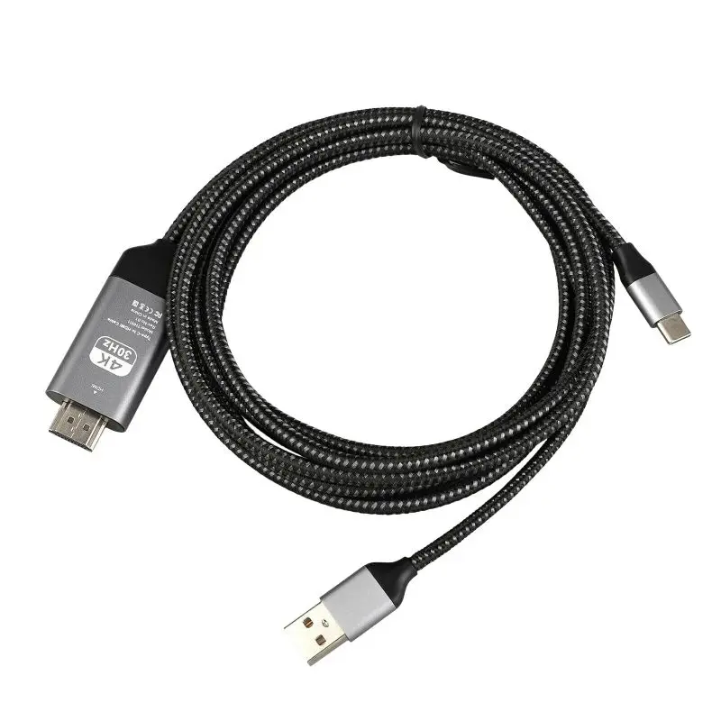 Алюминиевый сплав+ TPE тип-c к HDMI HDTV Кабель адаптер с USB 4K30HZ высокой четкости Plug and Play