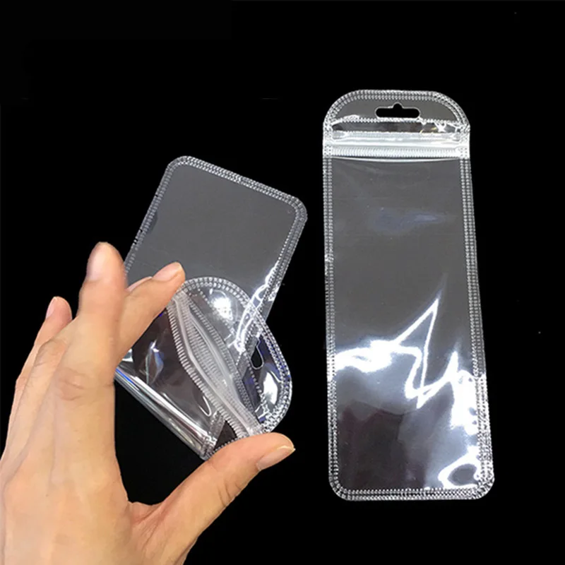 H2afc7a166ec04d81b58a92632a9f65228 50Pcs/Lot Long Plastic Ziplock Package Bag Pens Leather Keychain Watch Band Jewelry Pouch Self Sealing Makeup Brush Packing Bags