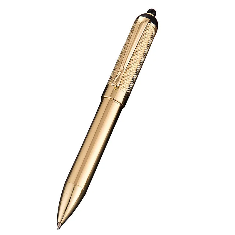 Роскошная металлическая деловая офисная ручка цвета розового золота, шариковые ручки для студентов, школьные канцелярские принадлежности 03748 - Цвет: Gold