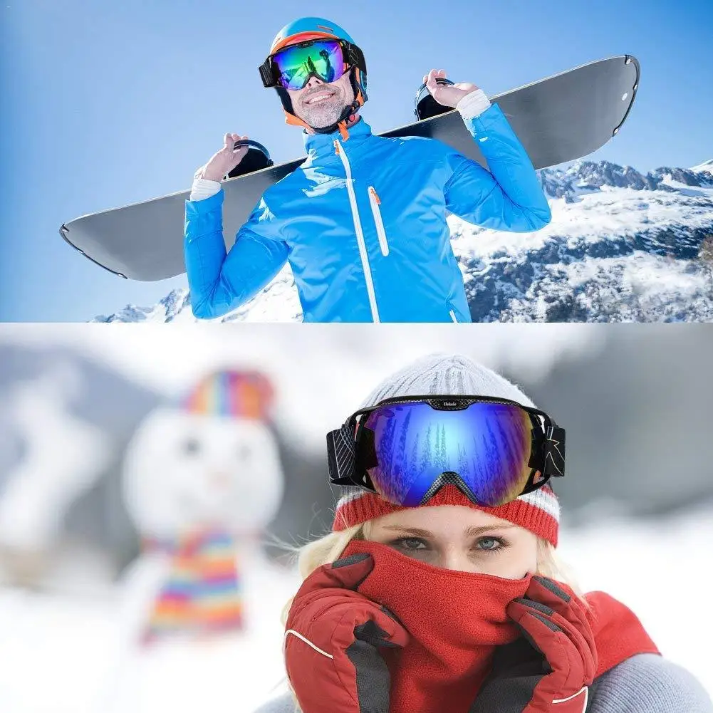 Новинка, лыжные очки, профессиональные, противотуманные, двойные линзы, UV400, для мужчин и женщин, очки для катания на лыжах, сноуборде, подходят для близорукости