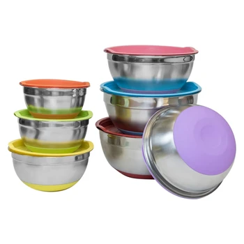 

Botique-Stainless Steel Mixing Bowls with Airtight Lids Kitchen Food Salad Bowls Set Whisking Bowls for Baking Cooking Kitchen