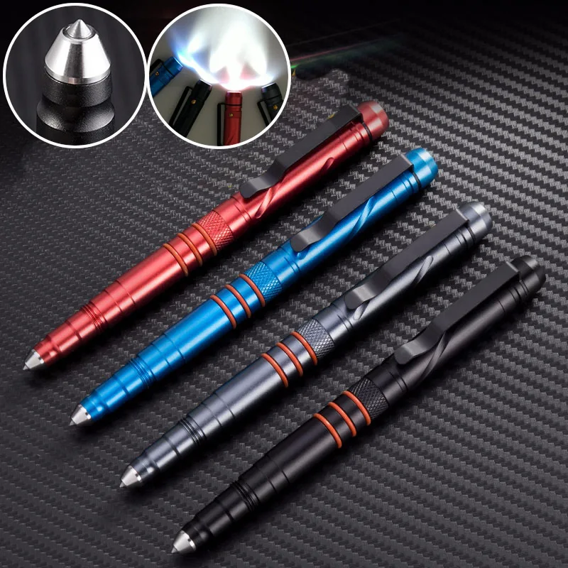 

Portable Outdoor EDC Self Defence Defense Weapons Tactical Pen With Led Light Emergency Strobe SOS Glass Breaker Writing Pens
