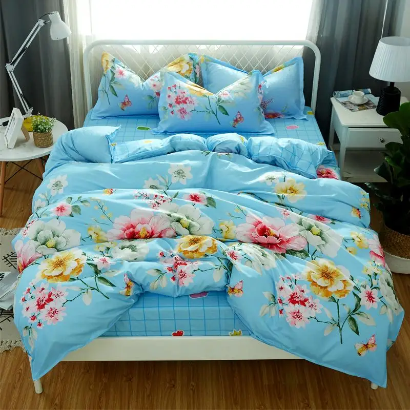 Постельное белье в полоску с сердцем 4 шт./компл. набор пододеяльников