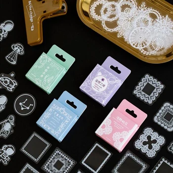 

50pcs/pack Kawaii Stationery Sticker Set Vintage Lace Flowers Cute Girl Diy