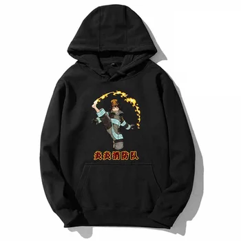 

High-Q Unisex Print Anime Shinra Kusakabe pullover Hooded Hoodies Lovers Shinra Kusakabe Sweatshirts jacket coat