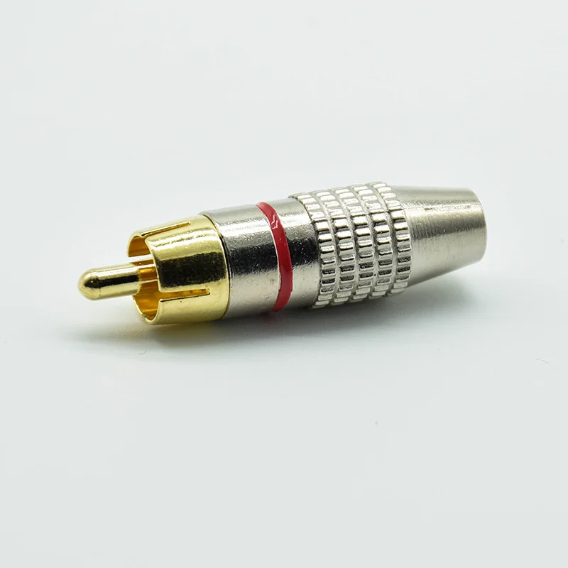 Wire Connector,Wire Connector Terminals,Electrical Connectors,Cable Connector,Electrical Connector,Connector Adapter,Cable Adapter,Coaxial Connector,Coaxial Cable Connector,Audio AV Adapter,4pcs 2Black + 2Red Gold RCA Male Plug,Non Solder Audio Video Adapter Connector,Male to Convertor for Coaxial Cable