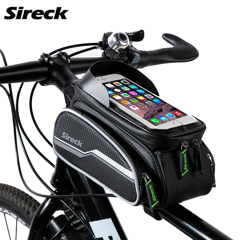 Cheap Sireck Bike Bag Nylon Rainproof Bicycle Bag 6.0 Touchscreen Bike Phone Case Cycling Front Tube Saddle Bag Bicycle Accessories 0